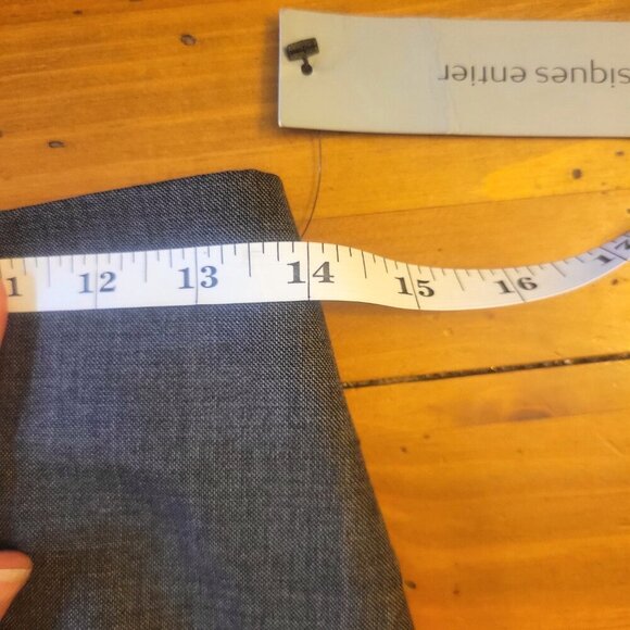 NWT! Classiques Entier Wool Gray Pencil Skirt Front Diagonal Slit - Size 2 - Picture 9 of 10